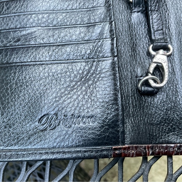 Cute Brighton Black & Brown Silver Heart & Hardware Removable Strap Wallet Bag! - Picture 8 of 16